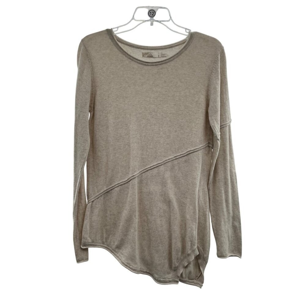 Prana Women's Asymmetric Hem Pullover Sweater Lightweight Cream Size Small
